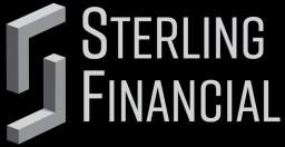 Sterling Financial Management: Stylized 3D S on the left with the words Sterling Financial on two lines to the right in rust orange